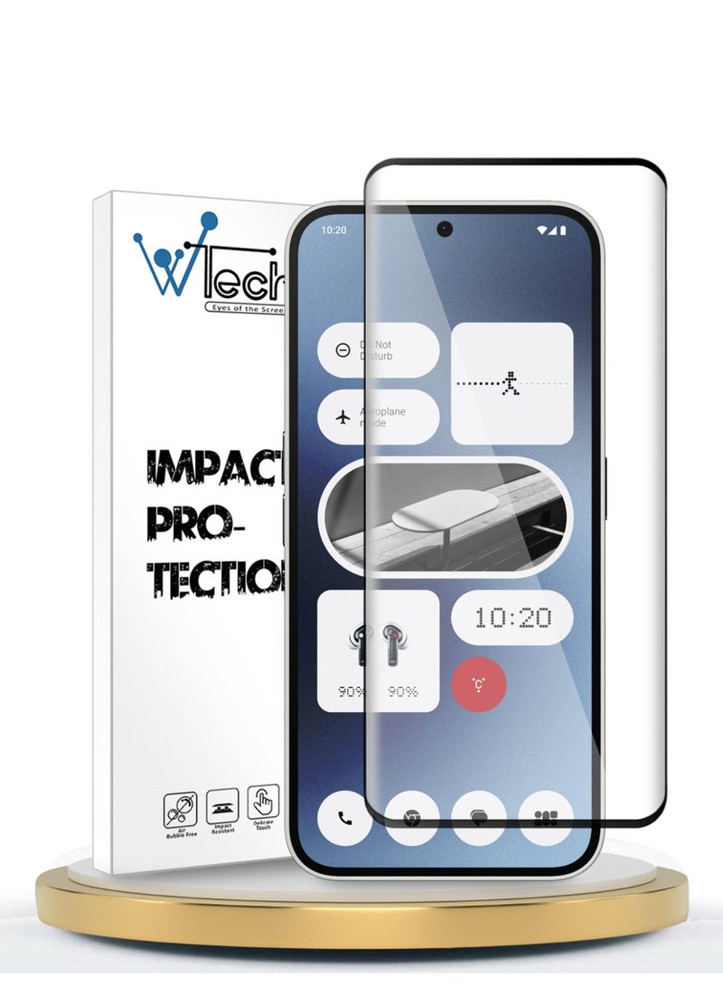 دبليو تيك Nothing Phone 2a 5G 2024 / Nothing Phone (2a) Plus 5G 2024 Premium E2E Full Glue بغطاء كامل واقي شاشة من الزجاج المقسى (MSGECN) - شفاف / أسود - Image 1